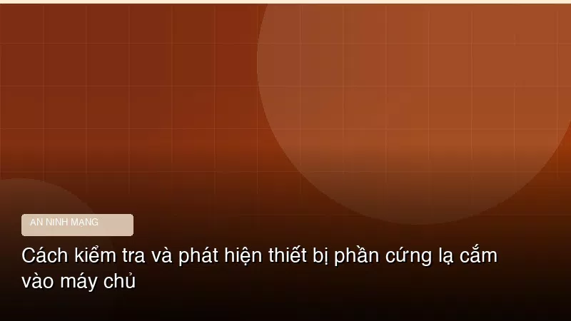 Phân tích chuyên sâu hình ảnh Cách kiểm tra và phát hiện thiết bị phần cứng lạ cắm vào máy chủ